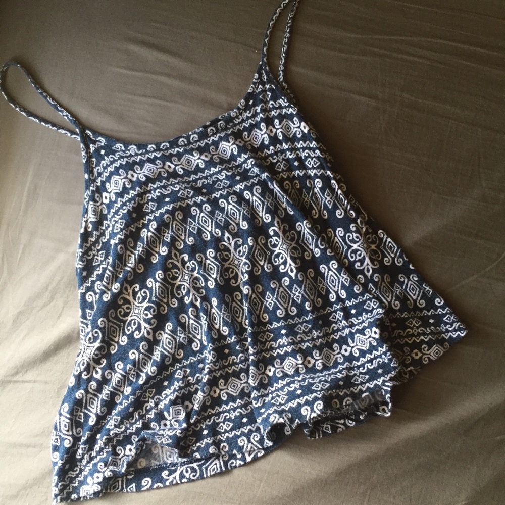 Navy Blue Patterned Top